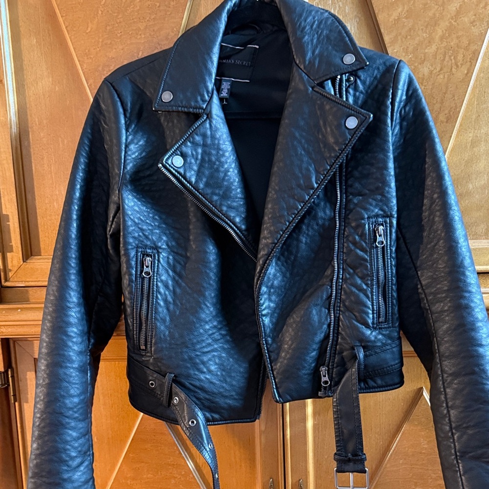 Victoria's Secret Quilted Black Leather Jacket